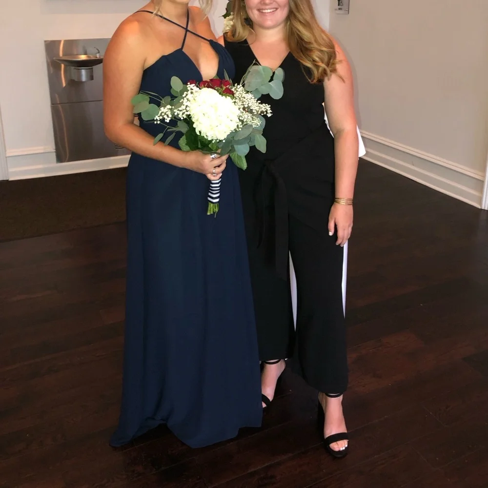 Bill Levkoff Navy Bridesmaid Dress - Picture 3 of 4